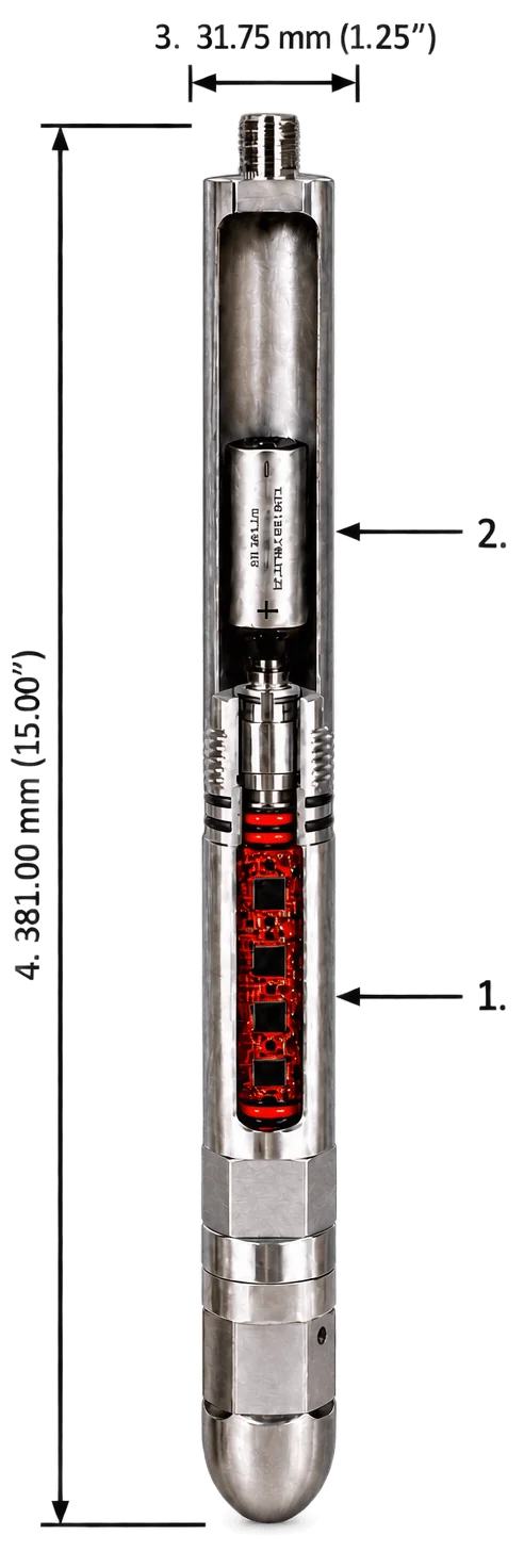 Vector Probe III (Replaceable Battery) dimension drawing