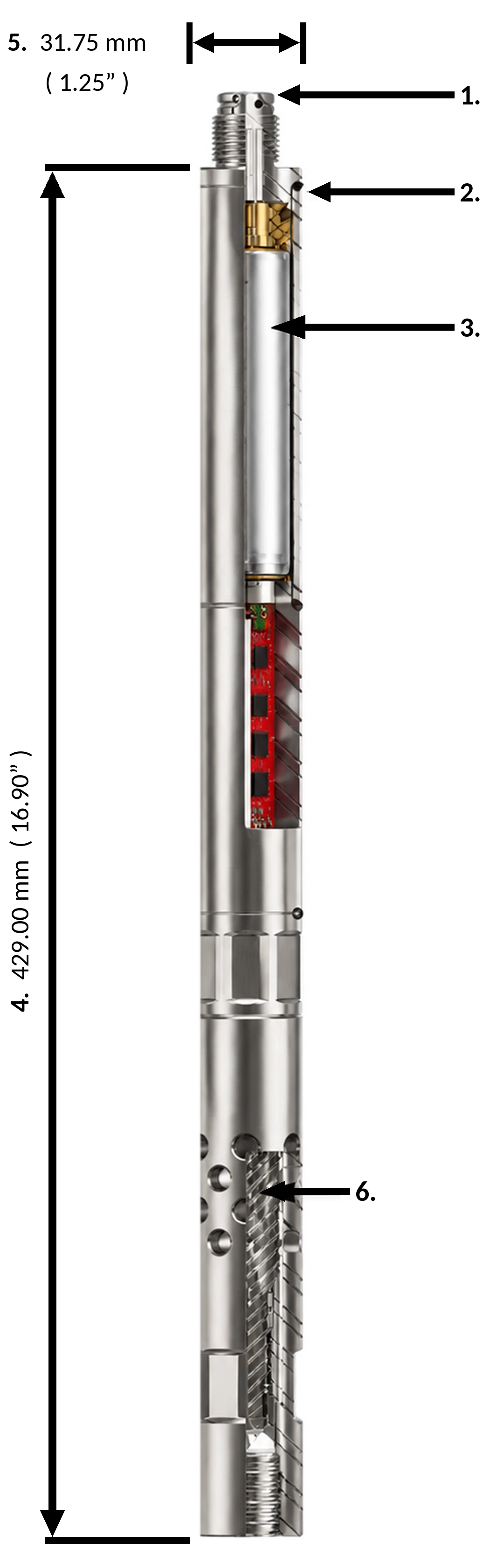 Vector Probe QU dimension drawing