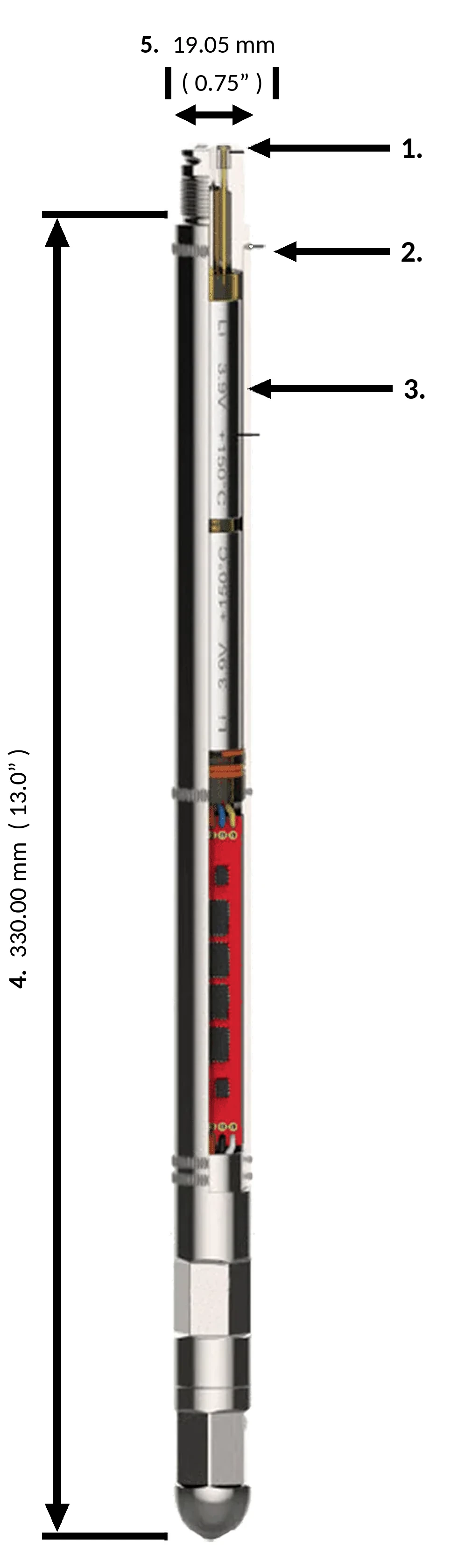 Vector Probe Slim dimension drawing